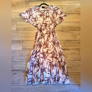 Just Taylor Chiffon Pleated Dress Size 6